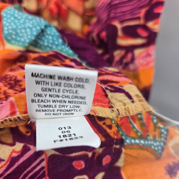 Xhilaration 2007 Y2K Boho Flutter Sleeve 100% Cotton Blouse Size Large - Picture 12 of 14